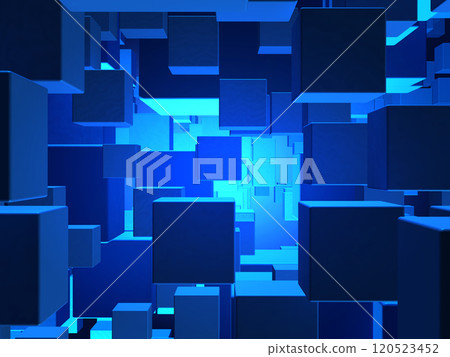 Background illustration with floating blue cubes 120523452