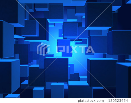 Background illustration with floating blue cubes 120523454