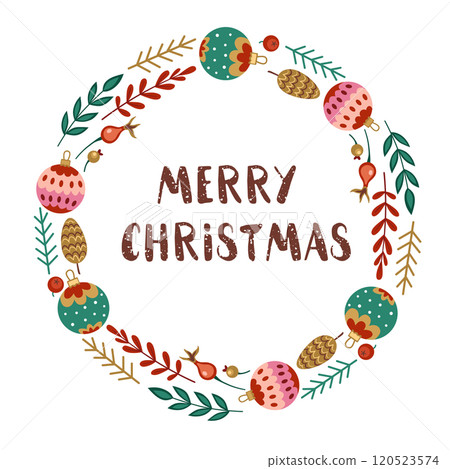 Christmas wreath on a white background. Christmas wreath on a white background. 120523574