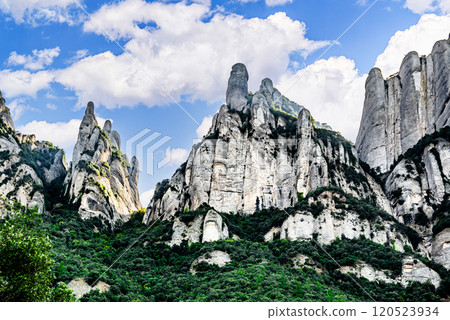 The Montserrat mountain in the province of Barcelona The Montserrat mountain in the province of Barcelona 120523934