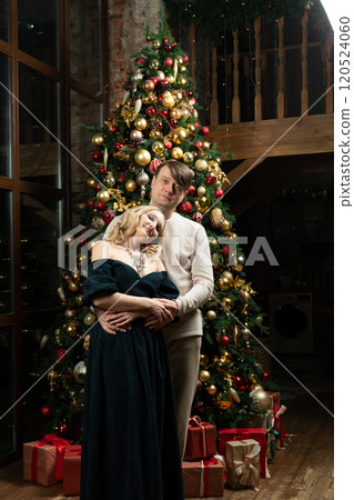 december woman decoration winter smiling celebration tree christmas happiness joy man family 120524060