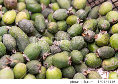 food green tropical nature delicious organic background feihua fruit sweet market healthy raw 120524436