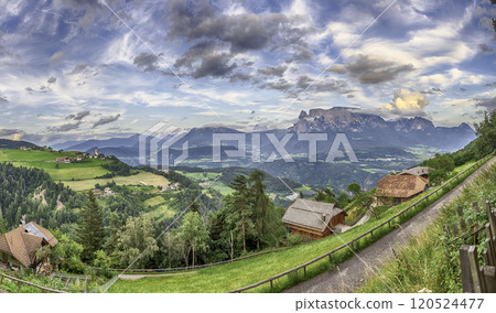 The imposing Massif of the Sciliar, South Tyrol, Italy The imposing Massif of the Sciliar, South Tyrol, Italy 120524477