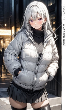 woman walking in the city at night woman walking in the city at night 120524569