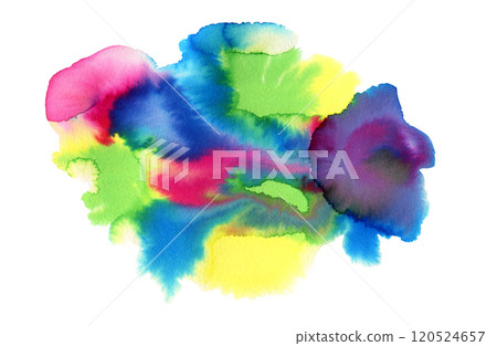 Abstract hand painted rainbow colors liquid textured artistic watercolor shape. Bright creative pink, blue, green, yellow ink splash stain for decoration, texture, frame, lgbt border design Abstract hand painted rainbow colors liquid textured artistic watercolor shape. Bright creative pink, blue, green, yellow ink splash stain for decoration, texture, frame, lgbt border design 120524657