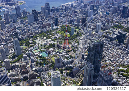 芝地區和東京塔/鳥瞰圖 芝地區和東京塔/鳥瞰圖 120524817