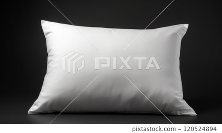 White pillow on black background close up. Neural network ai generated art 120524894