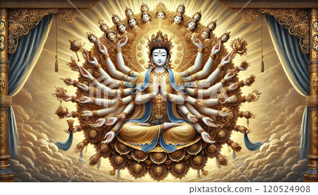 千手觀音的圖像插圖 120524908