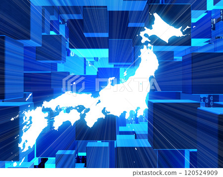 帶有浮動藍色立方體的背景圖 120524909