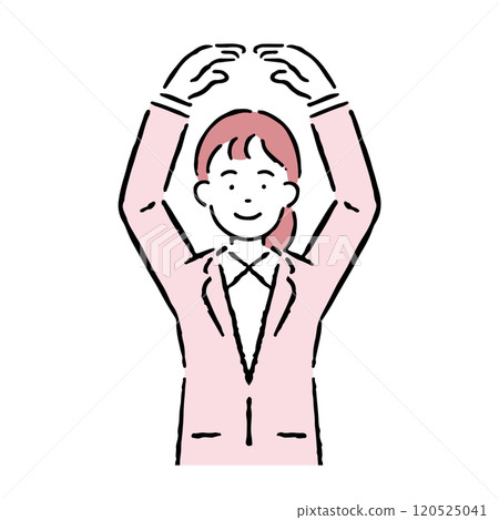 A woman in a suit expressing the correct answer 120525041