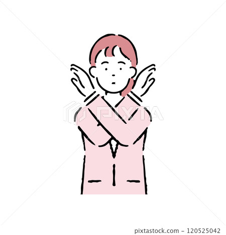 A woman in a suit expressing a mistake 120525042