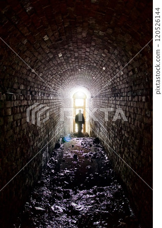 People heading towards the exit of the culvert People heading towards the exit of the culvert 120526144