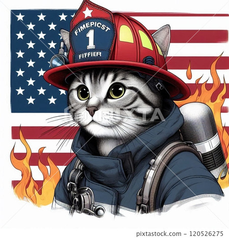一隻貓變成了消防員 120526275