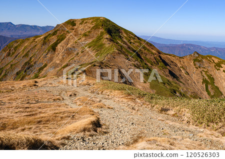 Tanigawa mountain range and Mt. Mokura in late autumn 120526303