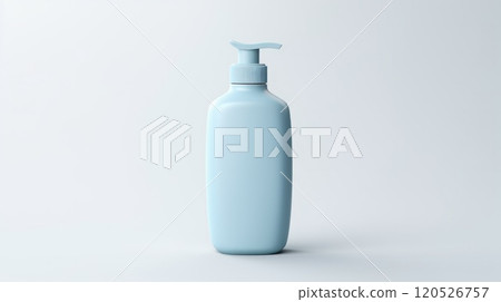 Moisturiser hand cosmetic cream blue plastic tube mockup on light background front view. Neural network ai generated art 120526757