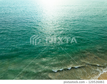 Top view sea surface in summer season seascape background,Nature sea background,High angle view waves texture seascape nature view 120526861
