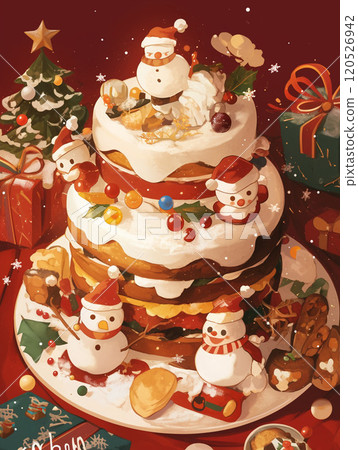 Christmas cake and gifts 120526942