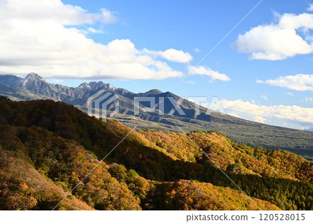 Mountain scenery where the leaves have started to turn autumn 120528015