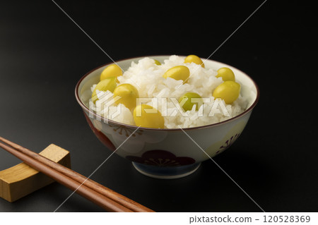 Ginkgo rice served in a rice bowl 120528369