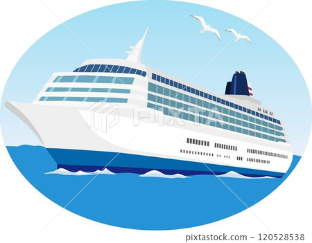 有海和海鷗的遊輪 120528538