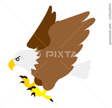 鷹撲向獵物的插圖，沒有主線 120528544