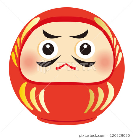 簡單可愛的紅色達摩插畫-插圖素材[120529030] - PIXTA圖庫