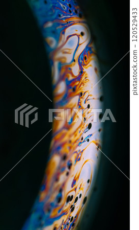 Glimmering fractal. Kaleidoscope picture. Sparkling red orange blue color artistic painting on abstract art background with free space. Glimmering fractal. Kaleidoscope picture. Sparkling red orange blue color artistic painting on abstract art background with free space. 120529433