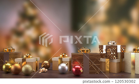 The Christmas decor Background for Holiday concept 3d rendering. 120530302