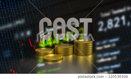 The Cost text and coins for Business concept 3d rendering. The Cost text and coins for Business concept 3d rendering. 120530308