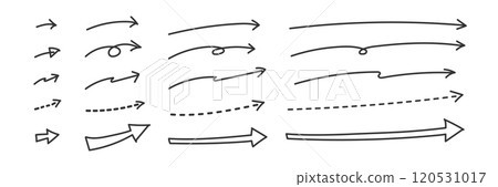 Set of hand-drawn right arrows drawn with a pen (black and white) 120531017
