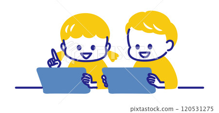 Child using a tablet 120531275