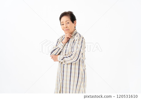 Senior woman portrait thinking Senior woman portrait thinking 120531610