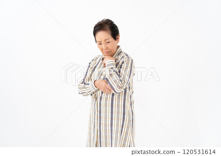 Senior woman portrait thinking Senior woman portrait thinking 120531614