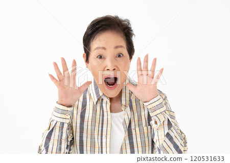 Senior woman portrait surprised Senior woman portrait surprised 120531633