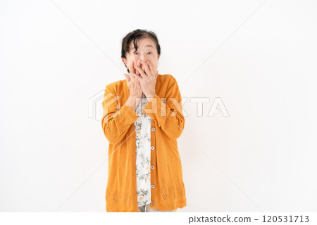 Senior woman portrait surprised Senior woman portrait surprised 120531713