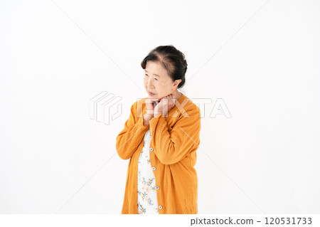 Senior woman portrait thinking Senior woman portrait thinking 120531733