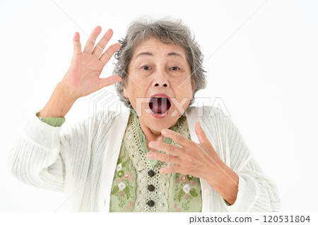 Senior woman portrait surprised Senior woman portrait surprised 120531804