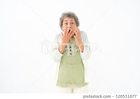Senior woman portrait surprised Senior woman portrait surprised 120531877