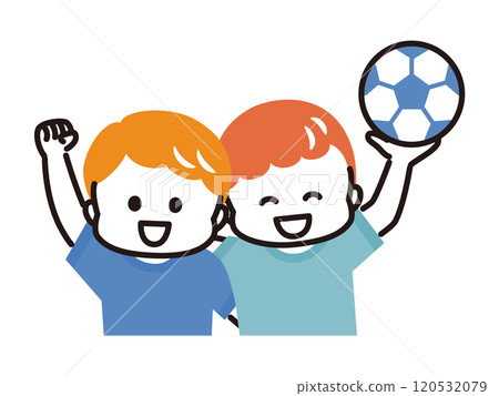 踢足球的男孩 120532079