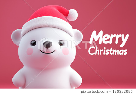 卡通圣诞节北极熊插画 120532095