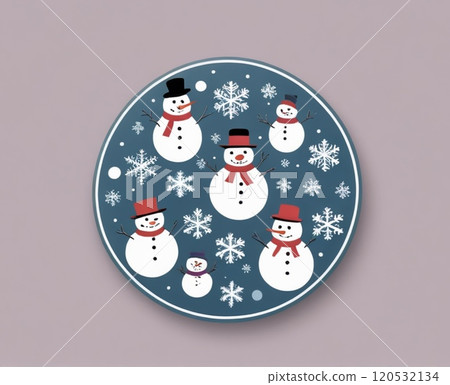 可愛的雪人標誌 120532134