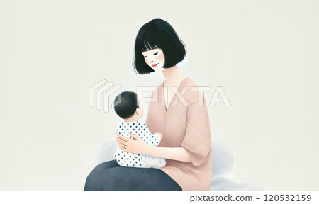 Mother holding a baby 120532159