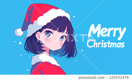 卡通圣诞节女孩插画 120532476
