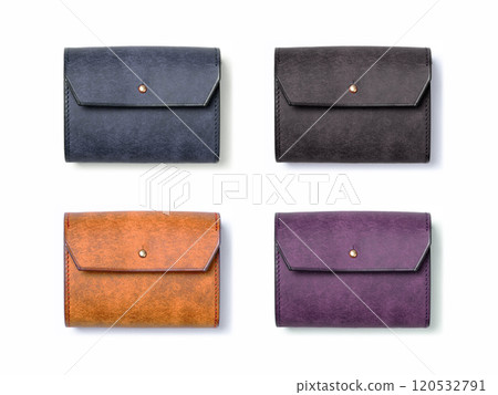Simple leather wallet (colors: navy, black, cognac, purple) 120532791