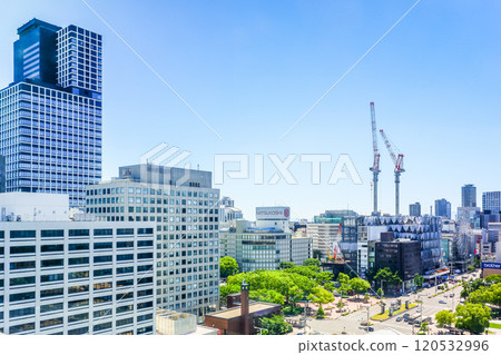 View of Sakae, Nagoya, with large cranes under construction View of Sakae, Nagoya, with large cranes under construction 120532996