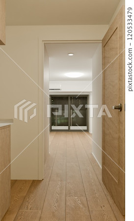 Stylish room in a newly built house, night, vertical Stylish room in a newly built house, night, vertical 120533479