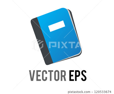Isolated vector gradient blue cover paper notepad, checklist file flat icon 120533674