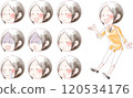 Young woman facial expression illustration set 2 120534176