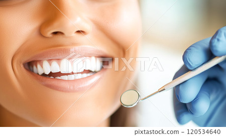 Image of a young woman visiting a dental clinic 120534640