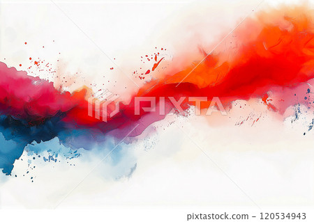 Abstract paint strokes — energetic background of red and blue blending 120534943
